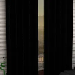 BELLA TRUE Black 2 Pieces Long Door Curtains-image-13
