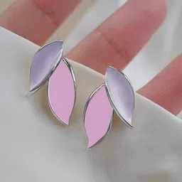 KRENOZ Silver Plated Leaf Shaped Studs-image-68