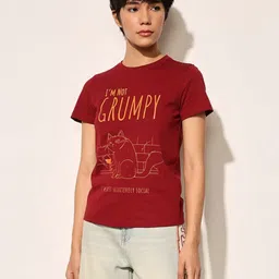 ONLY Women Typography Printed Slim Fit T-shirt-image-27