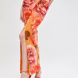 COVER STORY Floral Printed High-Slit Pencil Maxi Skirt-image-88