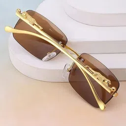 Mast & Harbour Unisex Rectangle Sunglasses with UV Protected Lens Cartier Brown-45