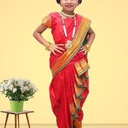 Mom and Me Kids-Girls Red Sarees-image-118