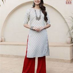HERE&NOW Women Pack of 2 Ethnic Motifs Printed Straight Kurta-image-75