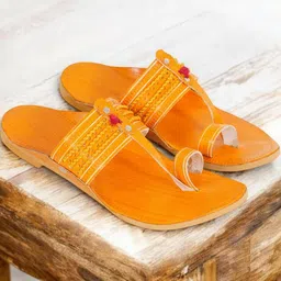 DFR Men Tan Synthetic Leather Comfort Sandals-picture-7
