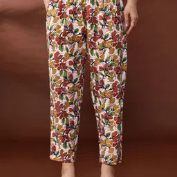 Anouk Women Floral Printed Regular Thread Work Pure Cotton Kurta with Trousers & With Dupatta image 3