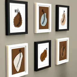 RANDOM White & Black Set of 6 MDF Wall Photo Frames-71