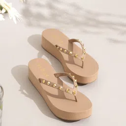 Indifeet Women Embellished Platform Heel Sandals-5