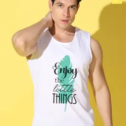 WOOSTRO Pack Of 2 Printed Combed Cotton Gym Vests VWS26(ENJOY WHITE)(HARD YELLOW)-image-32