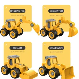 Construction Toys Vehicles Set | 4 PCs DIY Construction Trucks | 4 in 1 JCB Toys-image-55