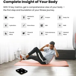 Healthifyme Smart Scale | Track 11+ Key Body Metrics | Data Driven Smart Weight Loss Scale Weighing Scale image 2