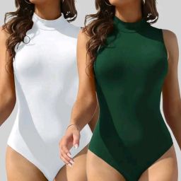 Solid Women Multicolor, White, Green Swimsuit-image-23