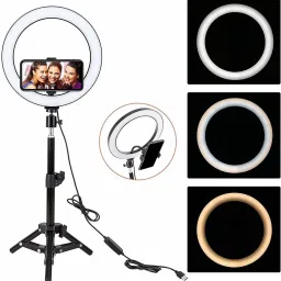 Webilla Selfie Ring Light Remote Control 3 Light Modes 11 Level Brightness Dimmable 3 Modes For Live Strieaming, LED Makeup Ring Light, Ring Flash image 2