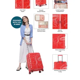 uppercase Printed Hard-Sided Cabin Trolley Suitcase image 2