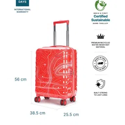 uppercase Printed Hard-Sided Cabin Trolley Suitcase image 3