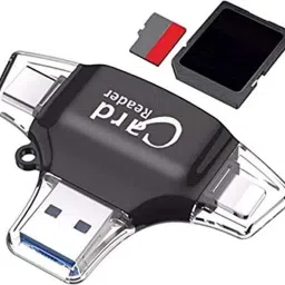 MESHIV 4 in 1 OTG with Four Ports, Lightening, Type C, Micro USB, Card Reader-1