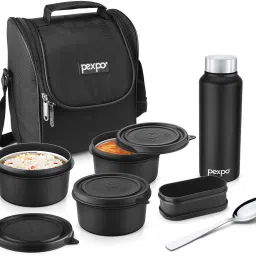 Steel Meal Ultra with Containers (3*350ml), 1 Pickle Box, Bottle(750ml), & Spoon 3 Containers Lunch Box-18