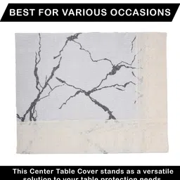 Kuber Industries Grey & Black Printed Rectangle 4 Seater Table Cover image 5
