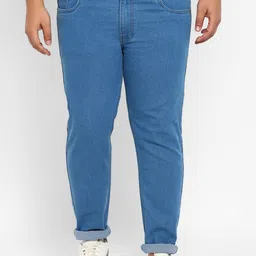 Urbano Plus Men Blue Cuffed Hem Stretchable Jeans-image-40