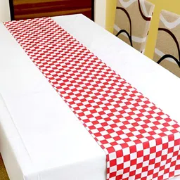 SWITCHON Red & White Checked Cotton Table Runner image 2