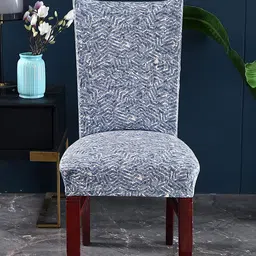 HOUSE OF QUIRK Grey Printed Removable Chair Cover-image-81