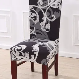 HOUSE OF QUIRK Black & White Set Of 2 Ethnic Motifs Printed Chair Covers-14