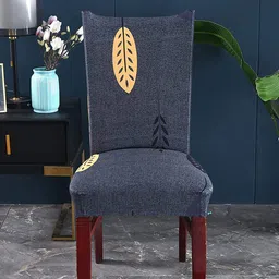 HOUSE OF QUIRK Grey & Yellow Printed Chair Covers-10