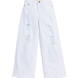 Knit N Knot Girls Wide Leg High-Rise Mildly Distressed Cotton Jeans-image-65