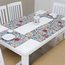Ariana White & Blue 6 Pieces Floral Table Placemats-12