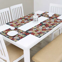 Ariana  Green & Red 6 Pieces Floral Cotton Table Placemats-24
