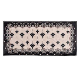 Kuber Industries Black & Beige Floral Printed Rectangular Table Runner image 2