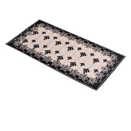 Kuber Industries Black & Beige Floral Printed Rectangular Table Runner image 3