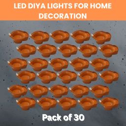 Water Sensor Diya LED Water Diyas for Diwali Home & Office Décor Pack of 30 B119 Plastic (Pack of 30) Table Diya Set-image-67
