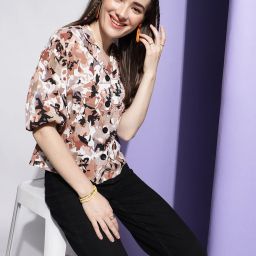 Women Boxy Fit Self Design Lapel Collar Casual Shirt-image-31