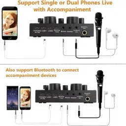 adiohub V8 Sound Card, Sound Effects Board for Podcast Equipment Bundle Powered Sound Mixer image 4