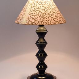 foziq Black & White Printed Frustum Shaped Table Lamp-31