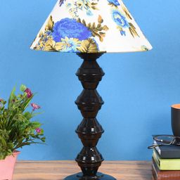foziq Black & White Printed Frustum Shaped Table Lamps-45