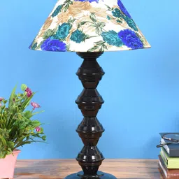 foziq Black & White Printed Frustum Shape Table Lamps-24