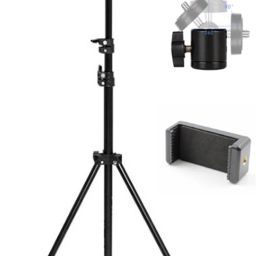ROYAL SCOT GREY 6.9" feet (210cm) strong Metal Stand with 360 Ball Head and Mobile Bracket Tripod-image-21