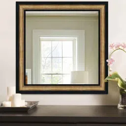 elegant arts and frames Gold Synthetic Wood Flow Wall Mirror-picture-21