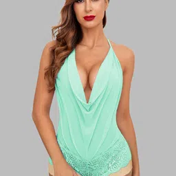 KRENOZ Halter Neck Net Baby Doll-picture-48