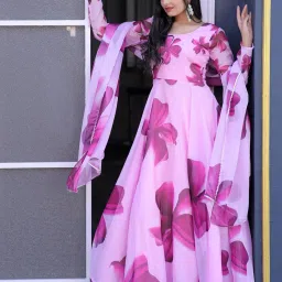 Printed Georgette Stitched Anarkali Gown-image-76