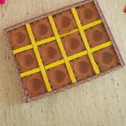 TIED RIBBONS Brown Set of 12 Decorative Handmade Clay Terracotta Diyas-16