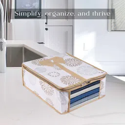 Kuber Industries White Pack of 2 Gola-Printed With Visible Window Multi-Utility Organisers image 3
