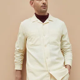 CODE by Lifestyle Men Cuban Collar Solid Cotton Casual Shirt-image-24