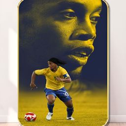 Myntra Elegant Homes Green & Yellow Ronaldinho Printed Wooden Wall Art-image-28