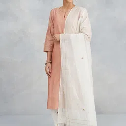 Fabindia Embroidered Cotton Silk Dupatta-54