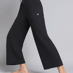 CULT Women Black Yoga Flow Wide Leg Pants-picture-4