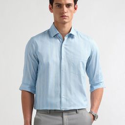 Arrow Manhattan Slim Fit Vertical Striped Pure Cotton Formal Shirt-picture-2