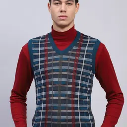Monte Carlo Men Checked Woollen Pullover-picture-11
