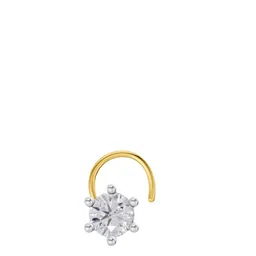 Sparkles Lab Grown Diamond 0.06 Ct Round Shape 6 Prong Solitaire Diamond Nose Pin-image-74
